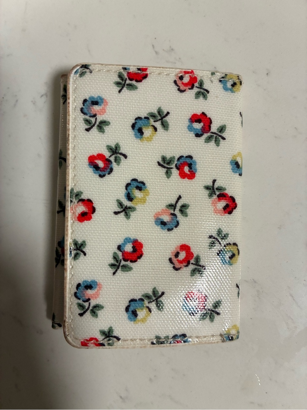 Floral Compact Cardholder Wallet - White Multicolor